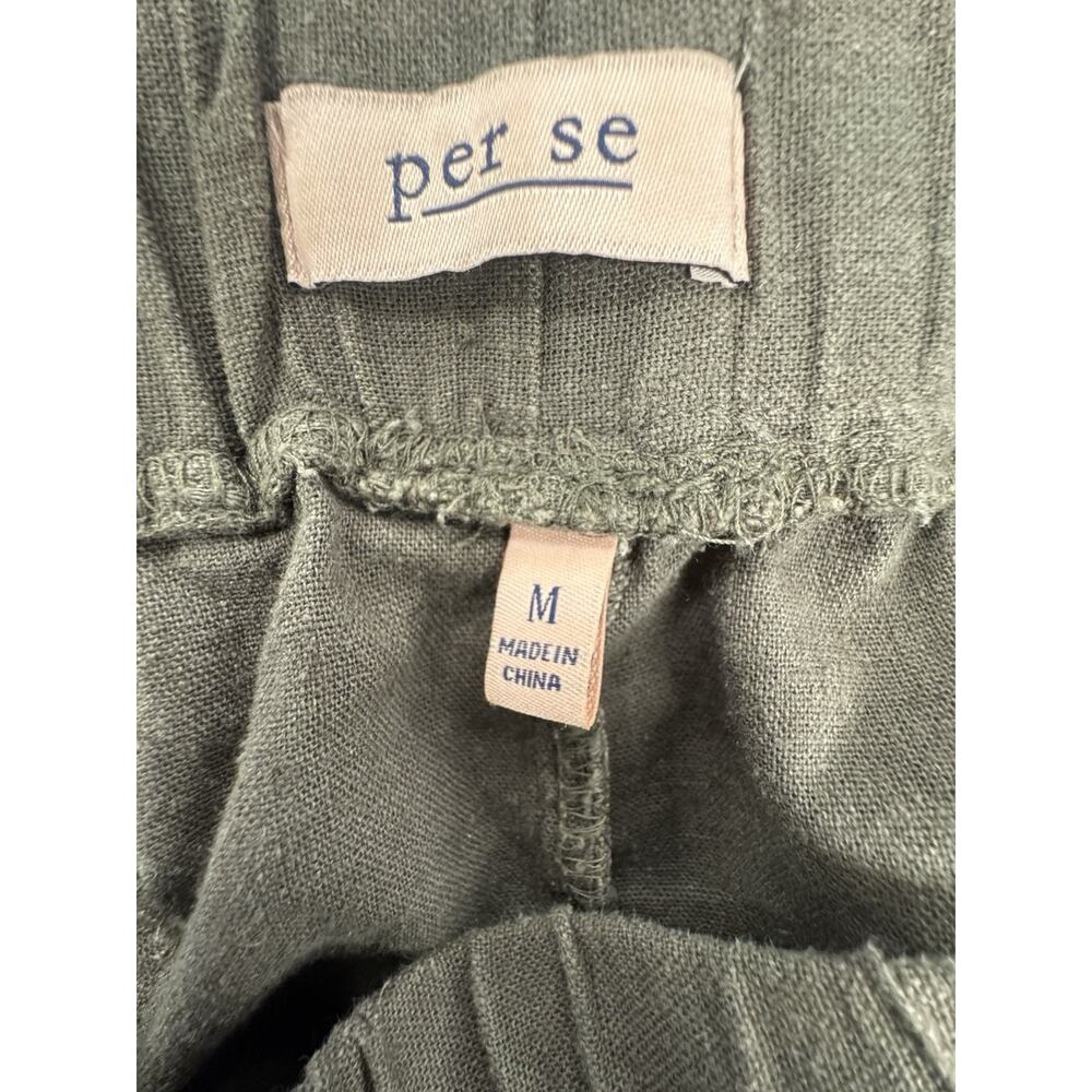 per se Women's M Gray Linen Blend Jogger Pants Relaxed Boho Casual Casual - Picture 3 of 5
